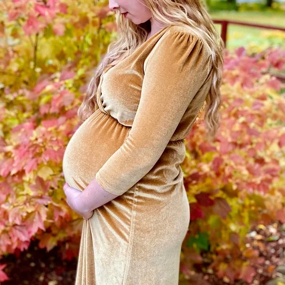 Baltic Born Sofia Gold Velvet Dress - Picture 4 of 4